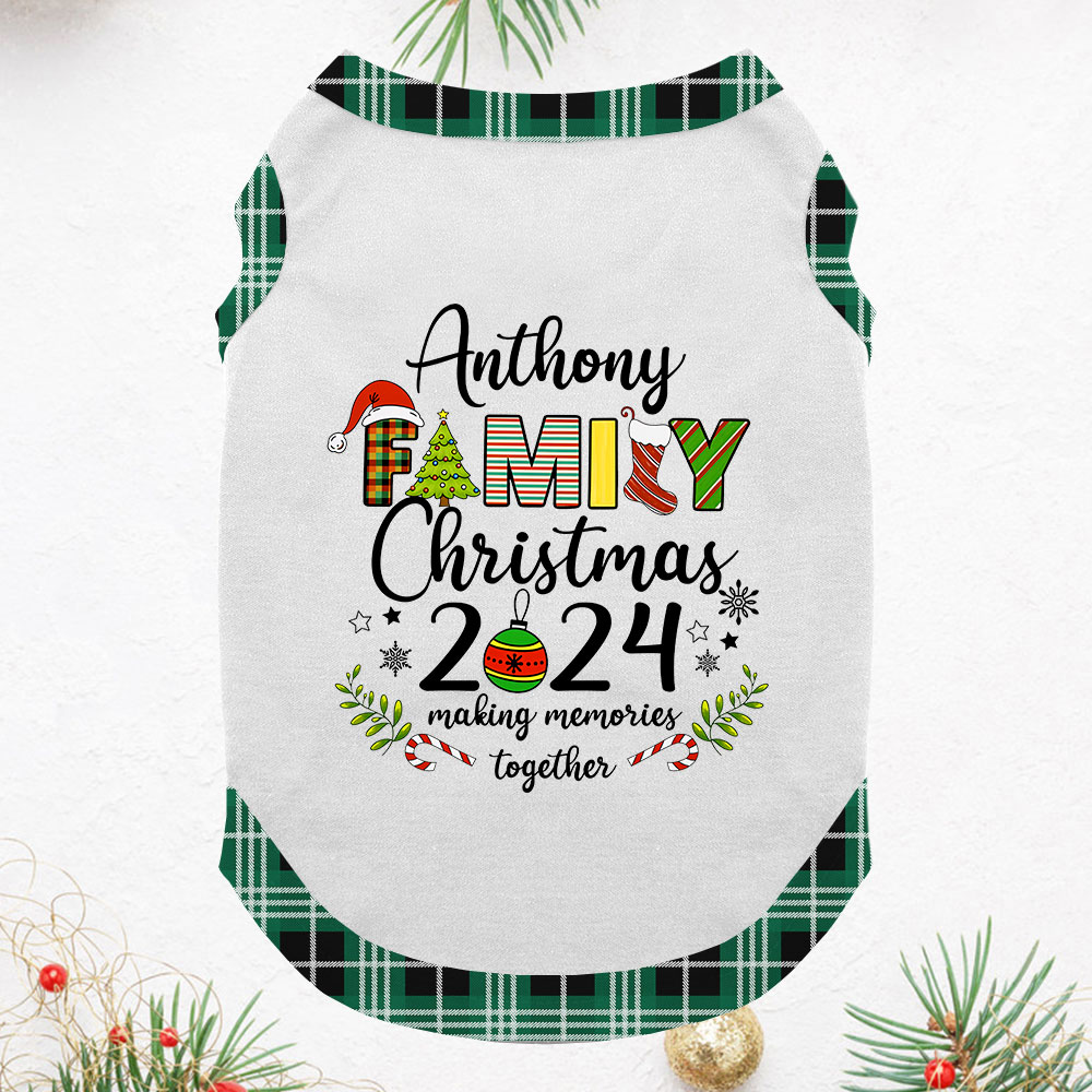 Customized Family Name Matching Xmas Pajamas With Dog 2024 Customized Family Name Matching Xmas Pajamas With Dog 2024