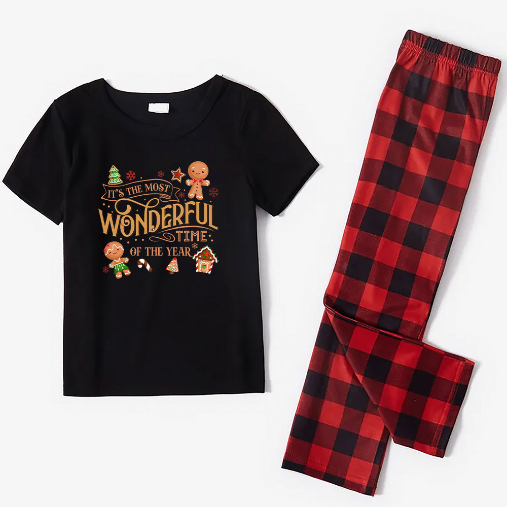 Festive Gingerbread Short Sleeve Christmas Family Pajamas Festive Gingerbread Short Sleeve Christmas Family Pajamas