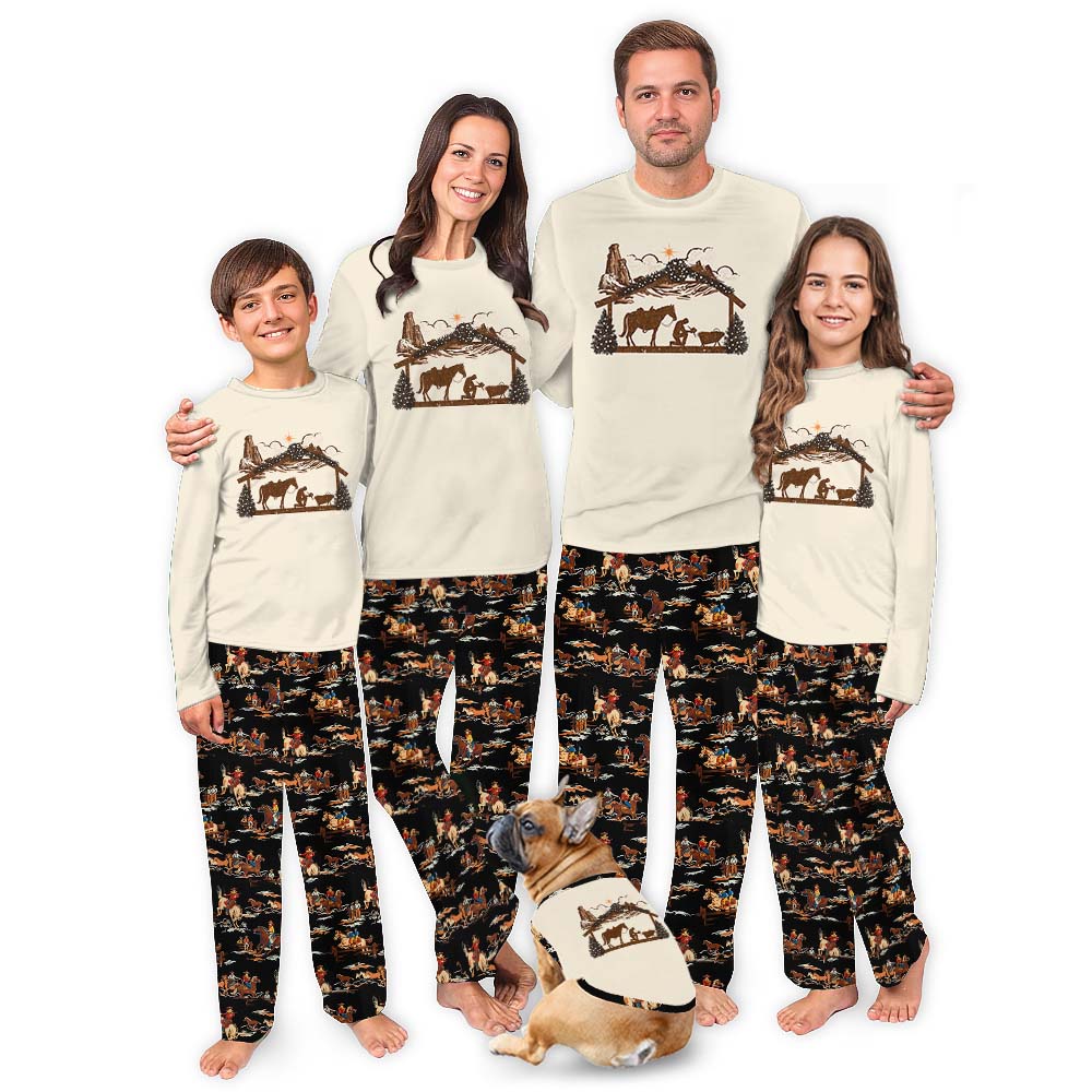 Unique Western Cowboy Style Matching Christmas Jammies