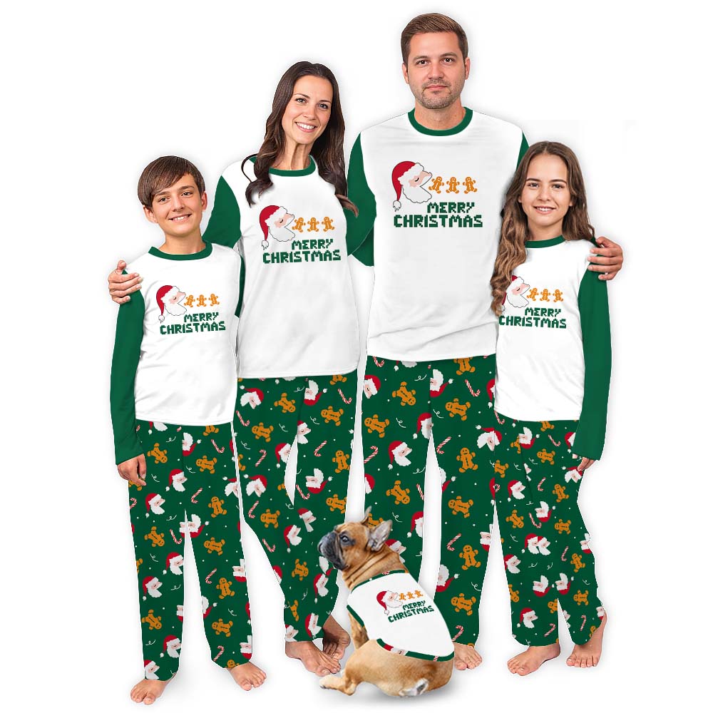 Funny Santa Gingerbread Christmas Pajama Outfits For Family