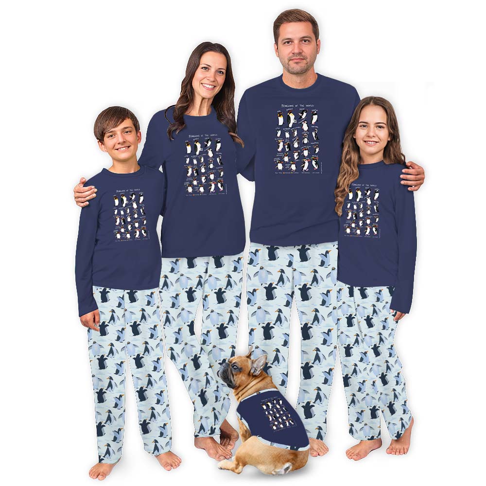 Penguin Matching Family Pajamas Tops And Bottoms Blue Penguin Matching Family Pajamas Tops And Bottoms Blue