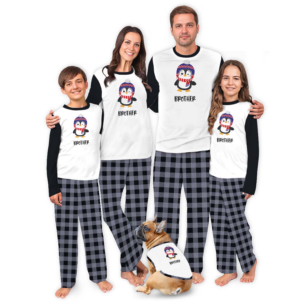Customizable Christmas Penguin Family Pajamas With Plus Size Customizable Christmas Penguin Family Pajamas With Plus Size