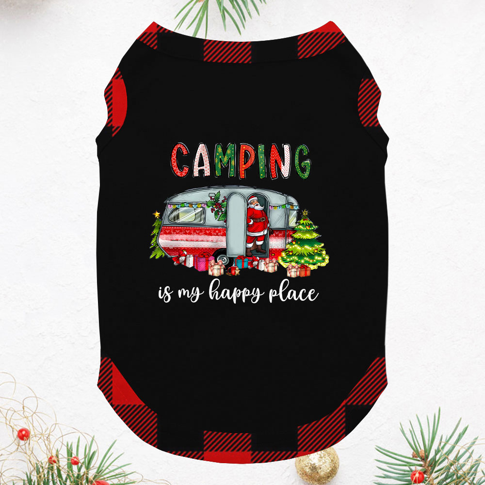 Happy Camping Van Family Holiday Pajamas With Dog Short Sleeves Happy Camping Van Family Holiday Pajamas With Dog Short Sleeves