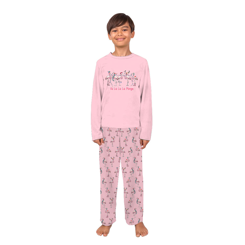 Pink Unisex Matching Family Flamingo Christmas Pajamas Pink Unisex Matching Family Flamingo Christmas Pajamas