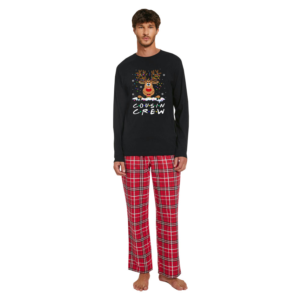 Reindeer Crew Family And Pet Matching Christmas Pajamas Cotton Reindeer Crew Family And Pet Matching Christmas Pajamas Cotton