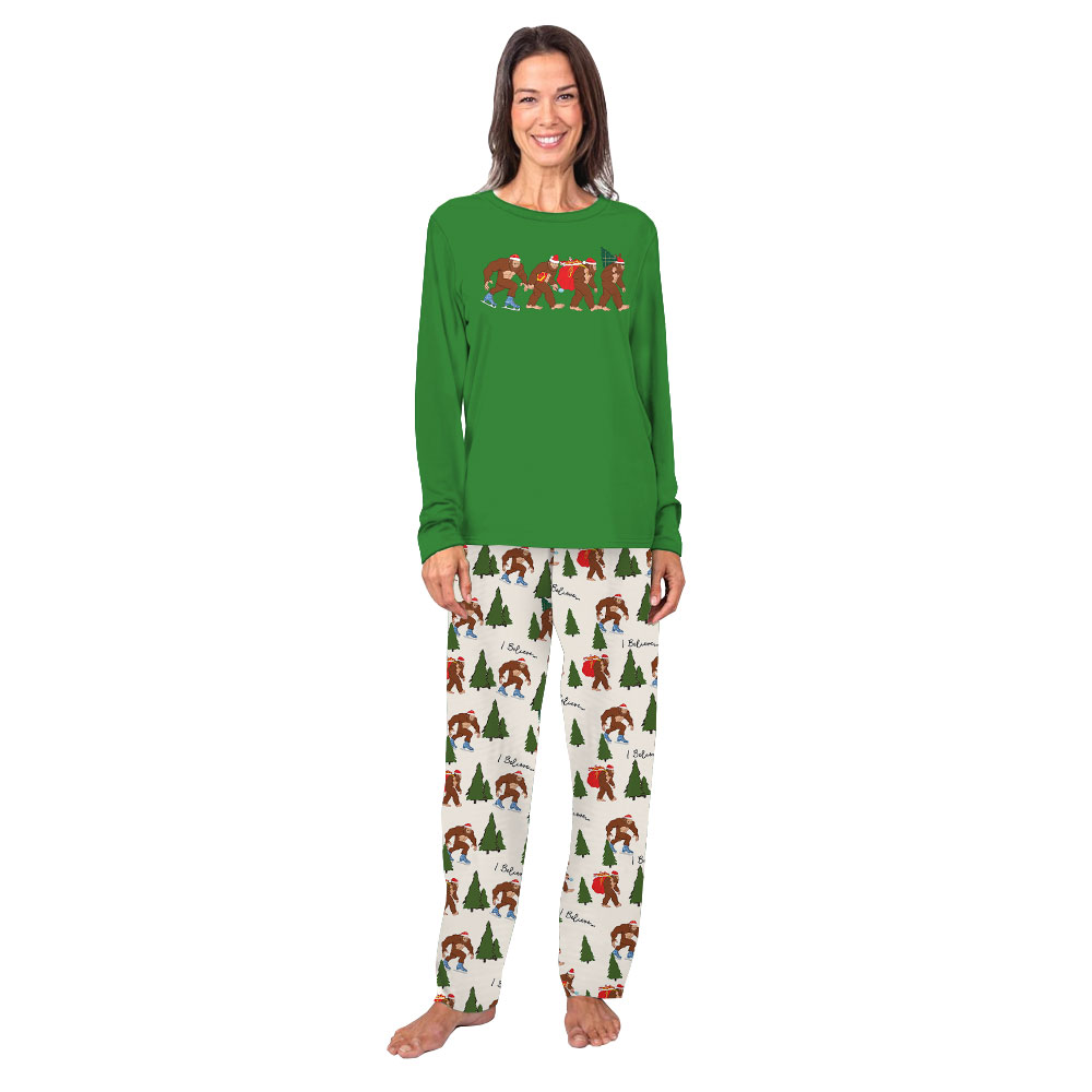 Santa Sasquatch Family Holiday Pajama Sets With Plus Size