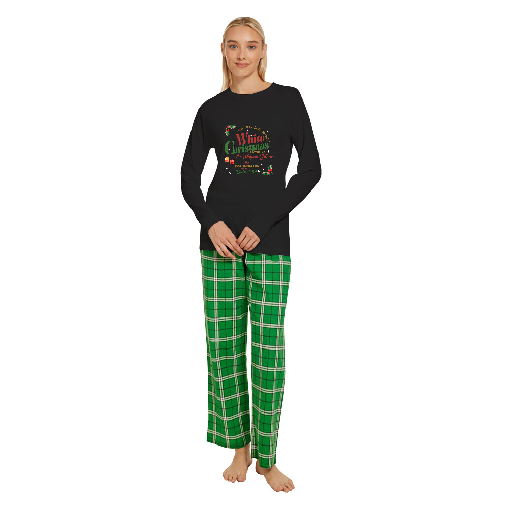 Family Matching White Christmas Pjs With Dog 100 Cotton