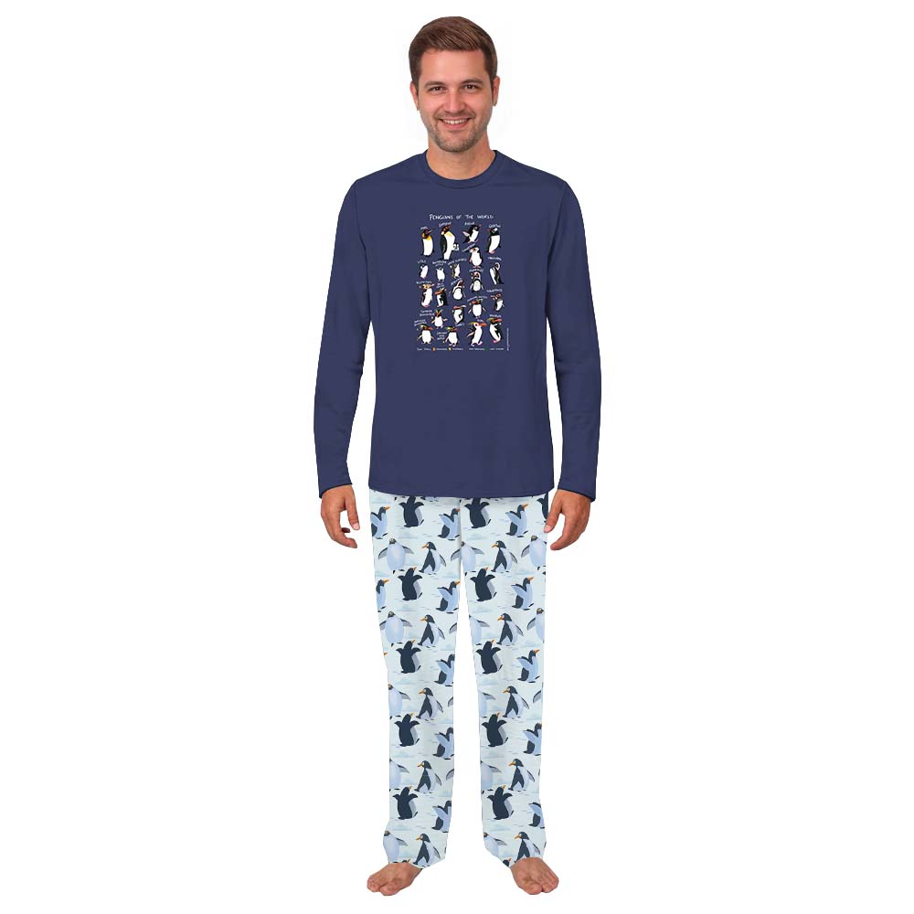 Penguin Matching Family Pajamas Tops And Bottoms Blue Penguin Matching Family Pajamas Tops And Bottoms Blue