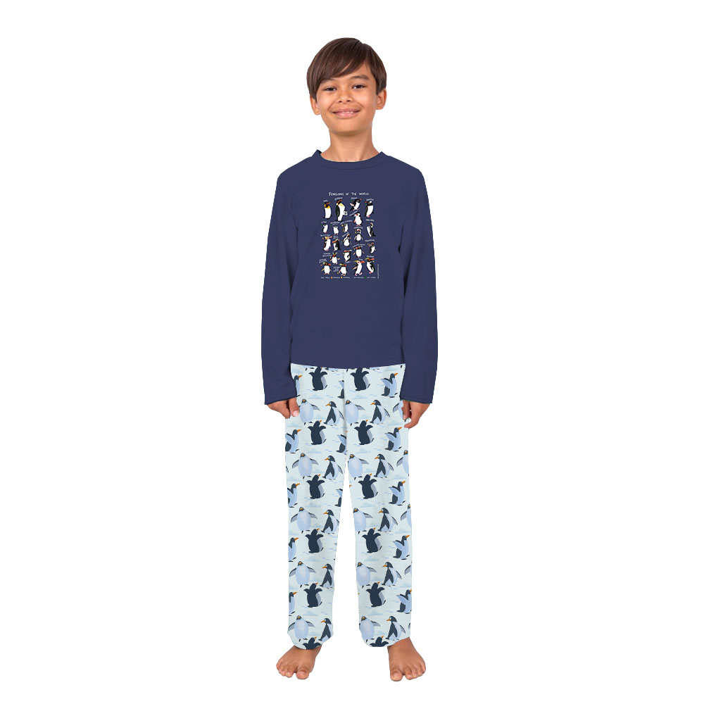 Penguin Matching Family Pajamas Tops And Bottoms Blue Penguin Matching Family Pajamas Tops And Bottoms Blue