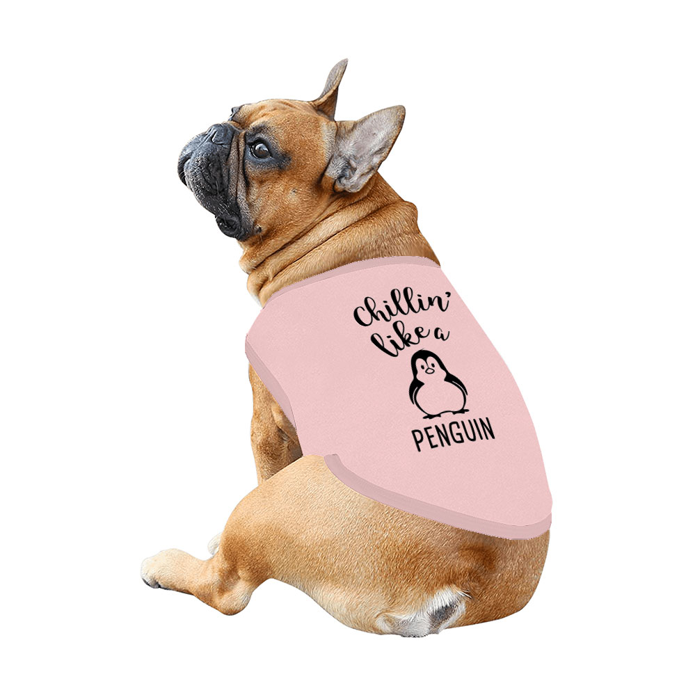 Pink Chillin' Like A Penguin Pajamas Matching With Dog Pink Chillin' Like A Penguin Pajamas Matching With Dog