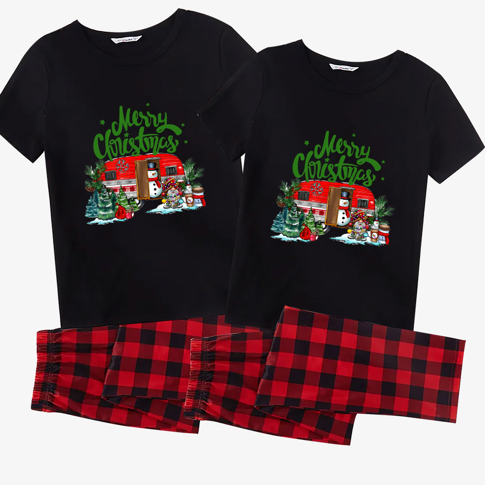 Cute Matching family Christmas Jammies Camping Short Sleeves Cute Matching family Christmas Jammies Camping Short Sleeves