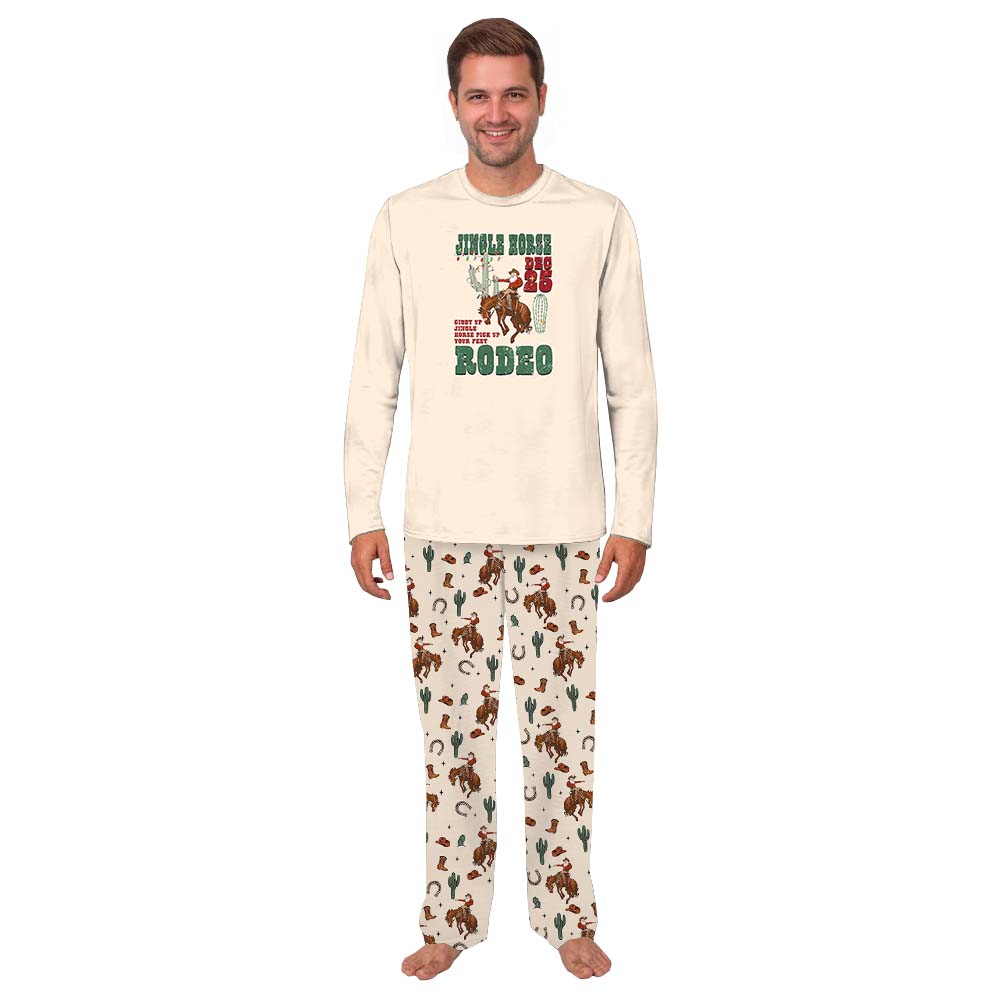 Jingle Horse Cowboy Santa Western Family Christmas Pajamas Jingle Horse Cowboy Santa Western Family Christmas Pajamas
