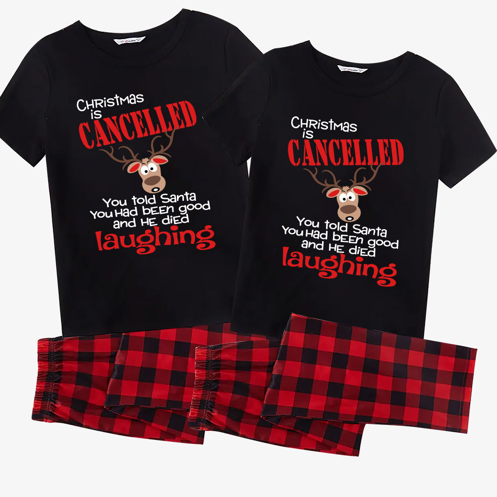 Funny Reindeer Pajamas For The Family Christmas Short Sleeves Funny Reindeer Pajamas For The Family Christmas Short Sleeves
