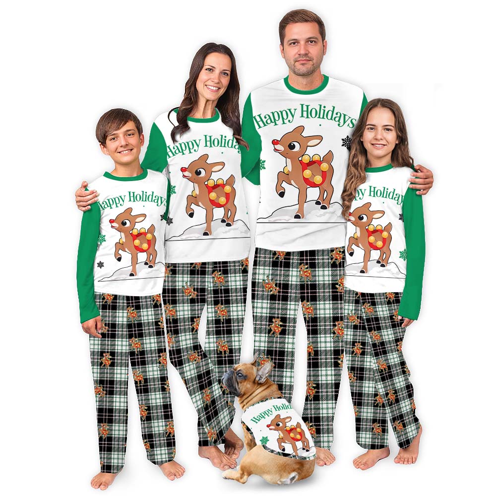 Rudolph Red Nosed Reindeer Christmas Family Pjs Plaid