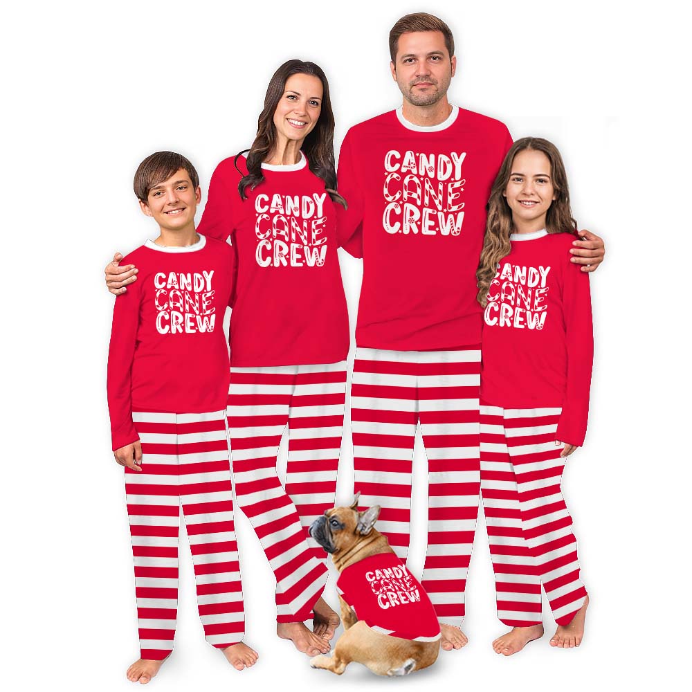 Candy Cane Striped Family Christmas Pajamas Red White Candy Cane Striped Family Christmas Pajamas Red White