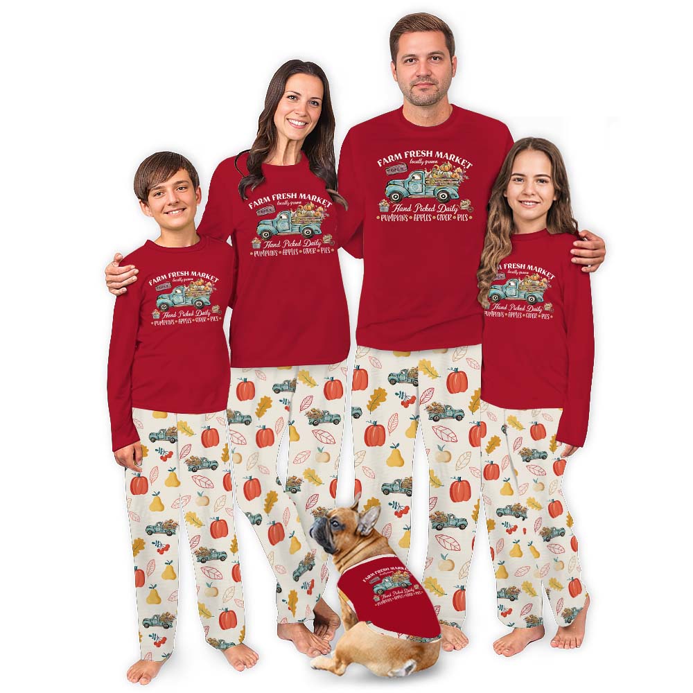 Festive Truck Matching Family Fall Pajamas