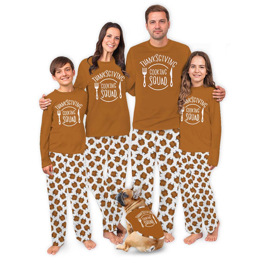 Festive Cooking Squad Matching Family Thanksgiving Pajamas Festive Cooking Squad Matching Family Thanksgiving Pajamas