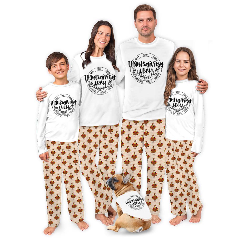 Crew Matching Thanksgiving Pajamas Tops And Pants Crew Matching Thanksgiving Pajamas Tops And Pants