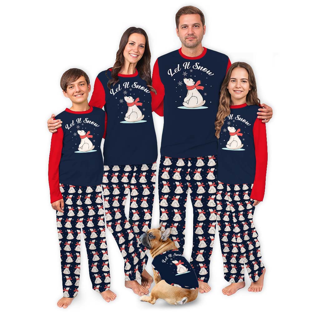 Let It Snow Bear Christmas Holiday Pajamas Let It Snow Bear Christmas Holiday Pajamas