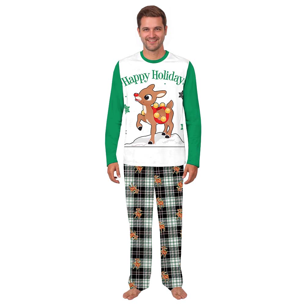 Rudolph Red Nosed Reindeer Christmas Family Pjs Plaid