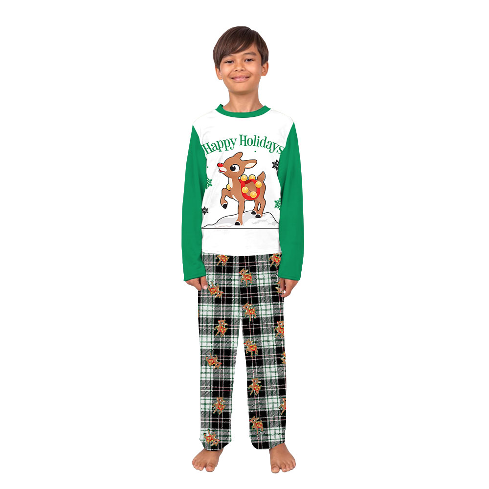 Rudolph Red Nosed Reindeer Christmas Family Pjs Plaid