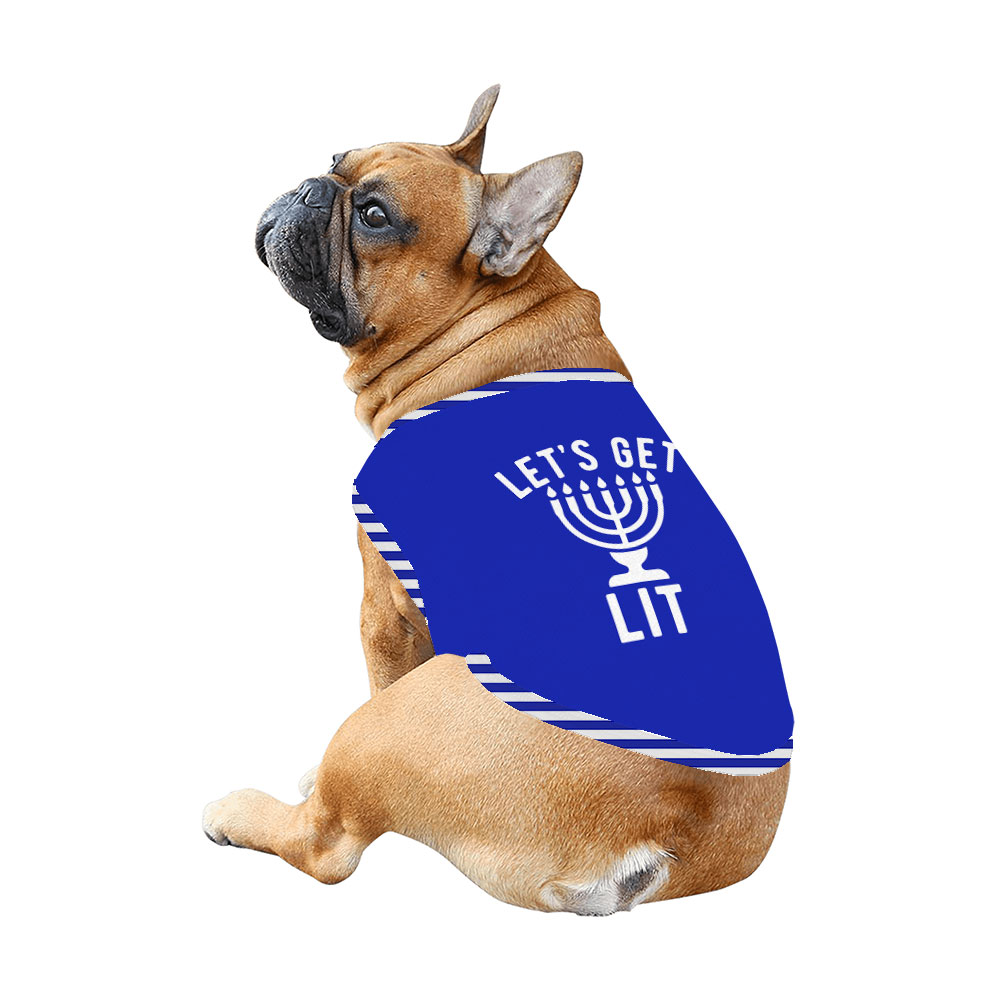 Let's Get Lit Family Hanukkah Pajamas Navy White Striped Let's Get Lit Family Hanukkah Pajamas Navy White Striped