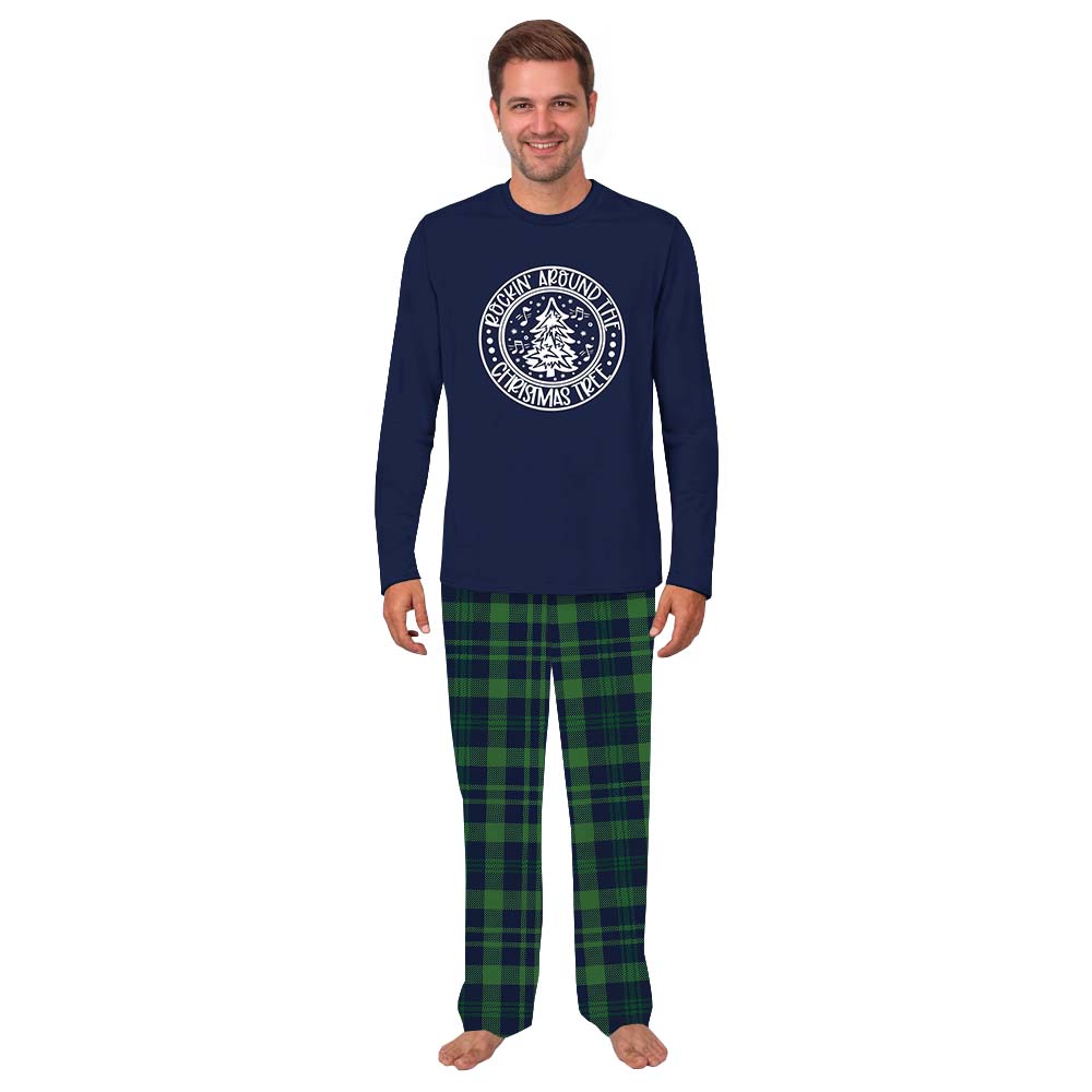 Rockin' Around The Christmas Tree Pajamas Green Navy Plaid Rockin' Around The Christmas Tree Pajamas Green Navy Plaid