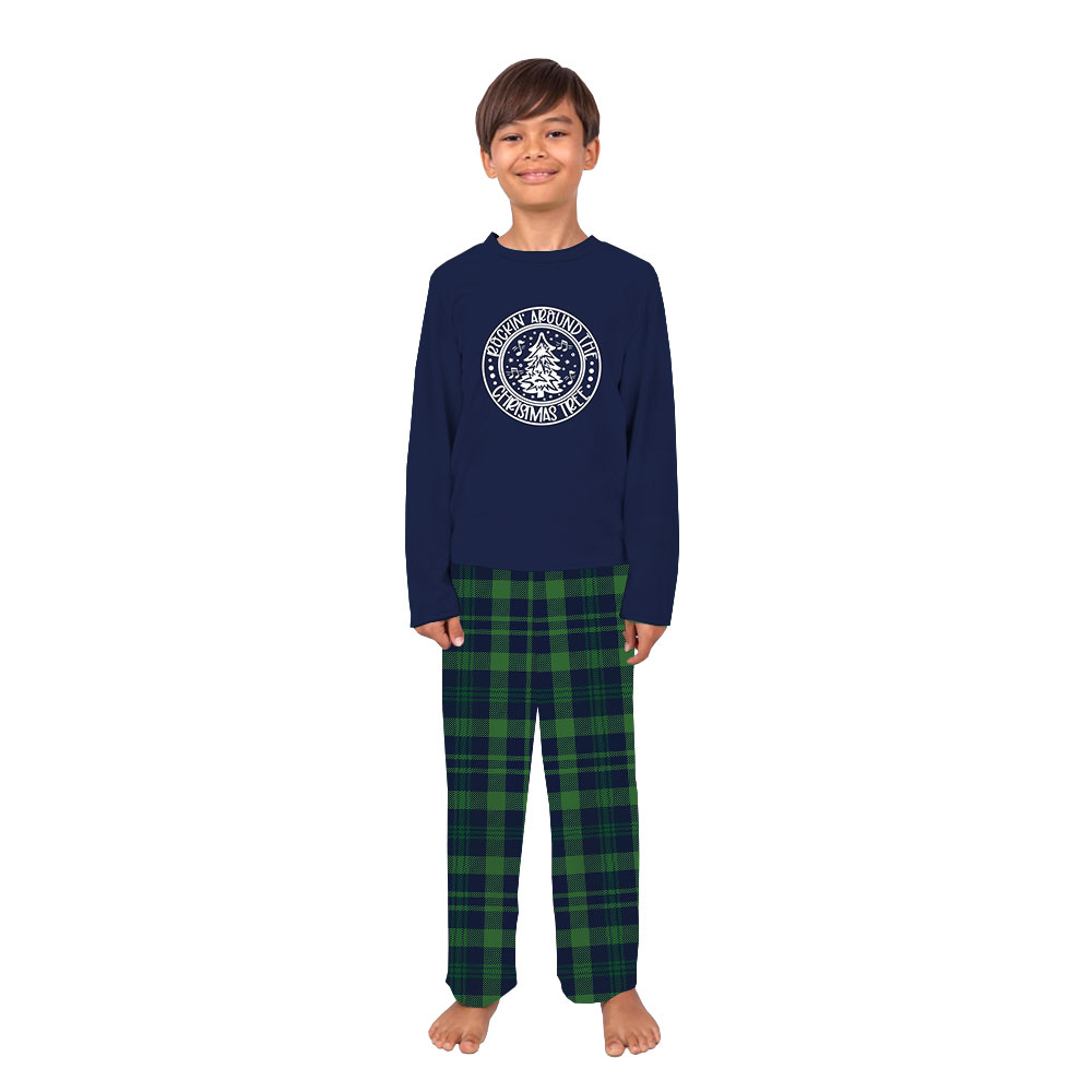 Rockin' Around The Christmas Tree Pajamas Green Navy Plaid Rockin' Around The Christmas Tree Pajamas Green Navy Plaid