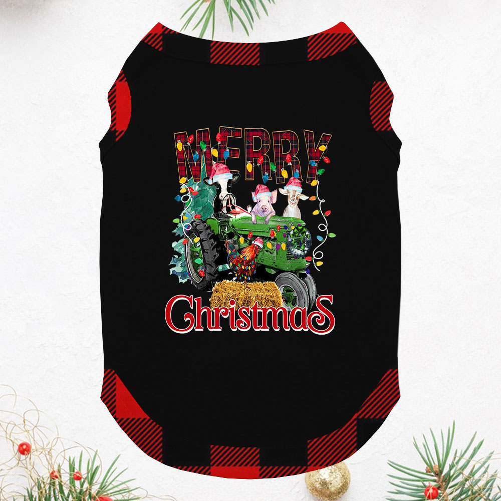 Green Tractor Farm Animal Christmas Jammies For Family