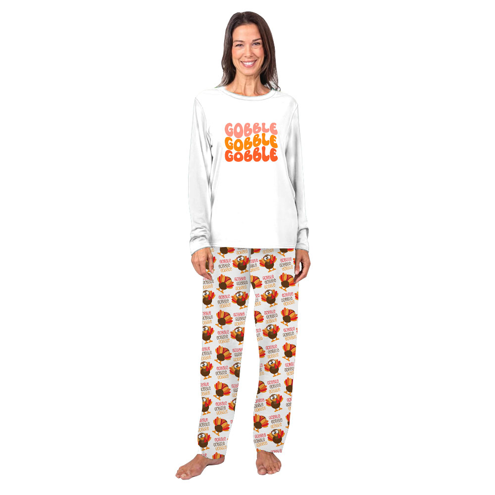 Playful Gobble Matching Thanksgiving PJs Tops and Bottoms Playful Gobble Matching Thanksgiving PJs Tops and Bottoms