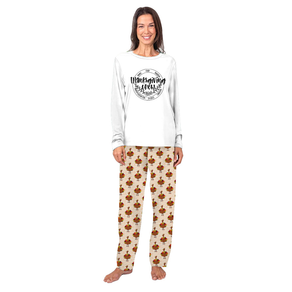 Crew Matching Thanksgiving Pajamas Tops And Pants Crew Matching Thanksgiving Pajamas Tops And Pants