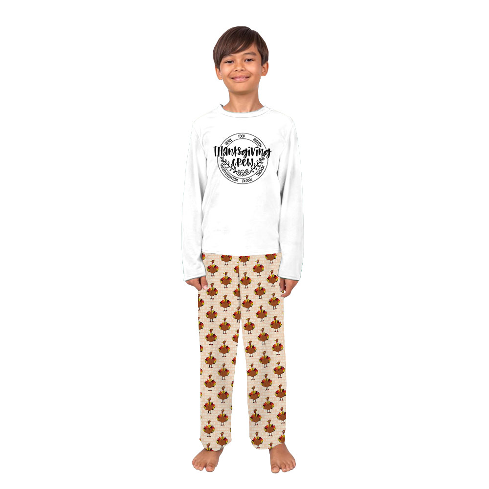Crew Matching Thanksgiving Pajamas Tops And Pants Crew Matching Thanksgiving Pajamas Tops And Pants