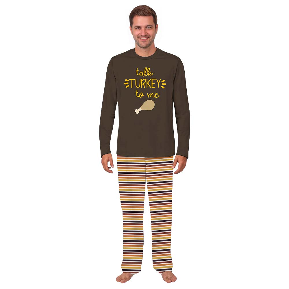 Unique Talk Turkey To Me Family Thanksgiving Sleepwear Brown Unique Talk Turkey To Me Family Thanksgiving Sleepwear Brown