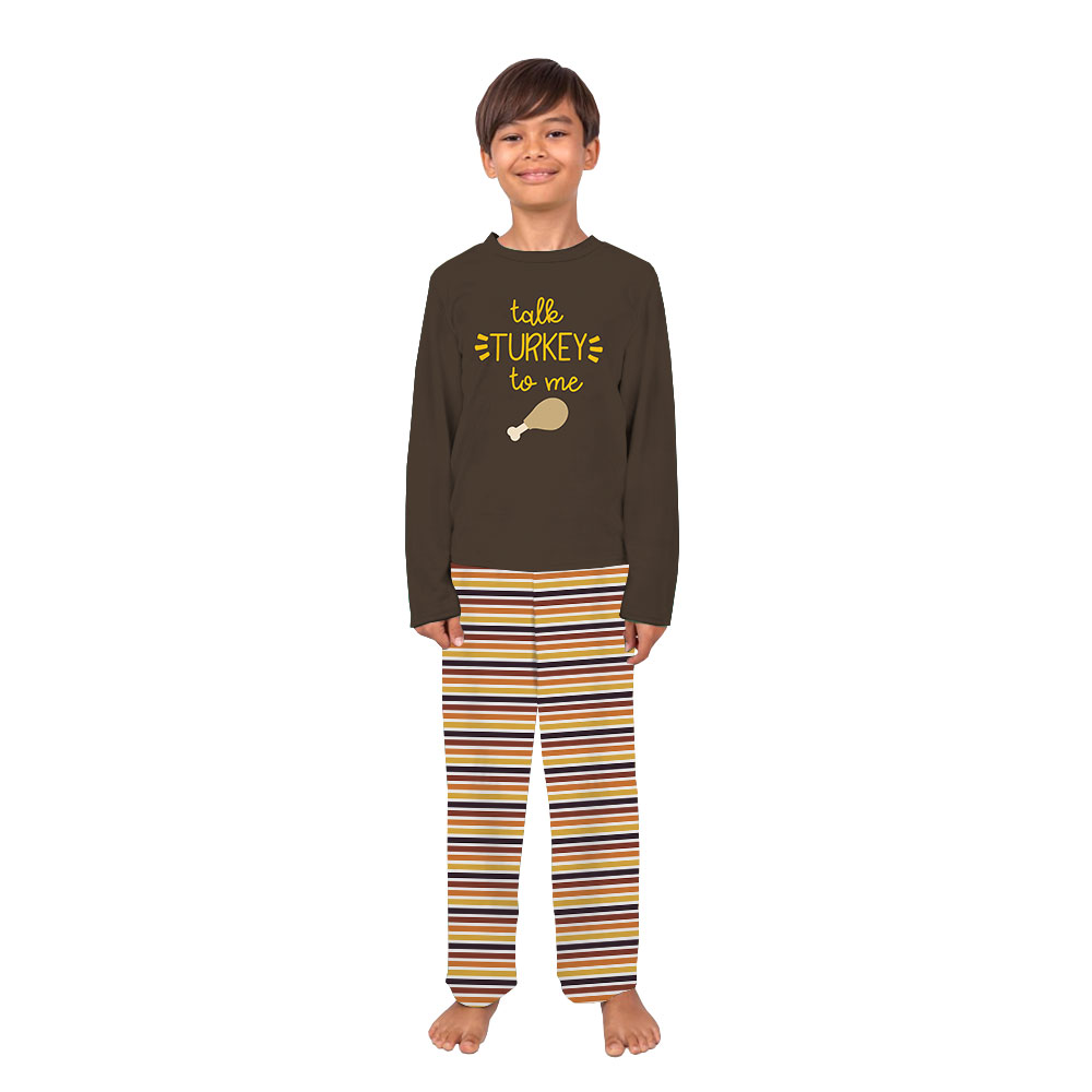 Unique Talk Turkey To Me Family Thanksgiving Sleepwear Brown Unique Talk Turkey To Me Family Thanksgiving Sleepwear Brown