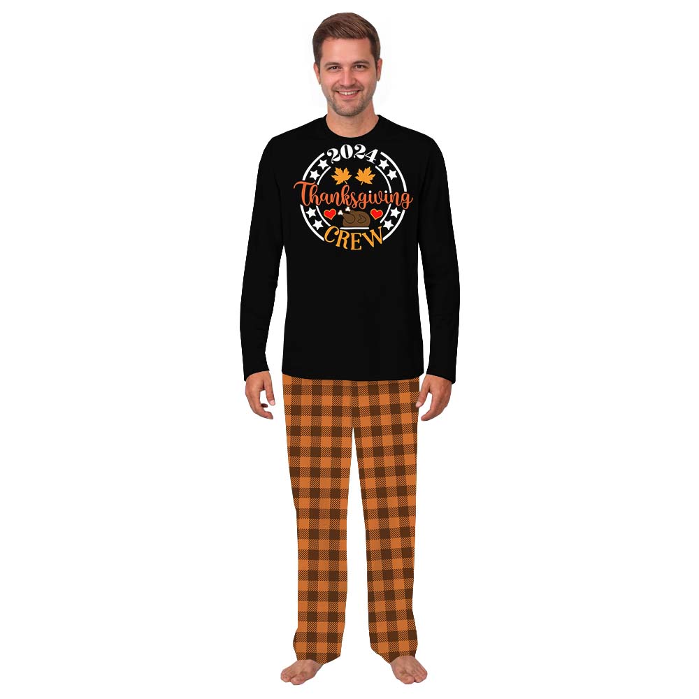 Crew Thanksgiving Family Pajamas 2024 Orange Plaid Crew Thanksgiving Family Pajamas 2024 Orange Plaid