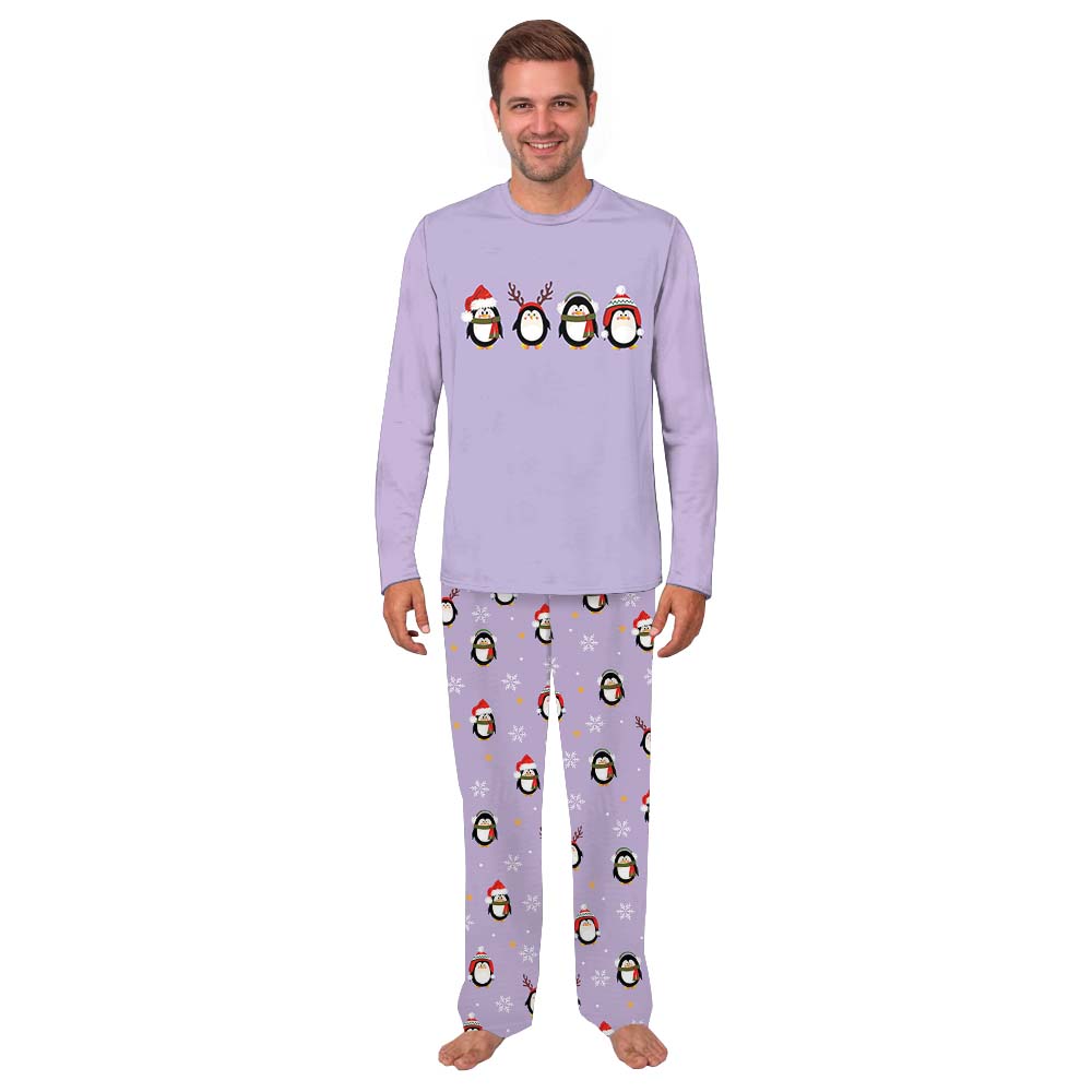 Unique Matching Family Christmas Penguin Pajamas Purple Unique Matching Family Christmas Penguin Pajamas Purple