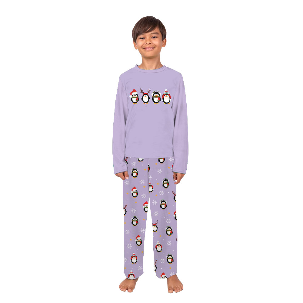Unique Matching Family Christmas Penguin Pajamas Purple Unique Matching Family Christmas Penguin Pajamas Purple