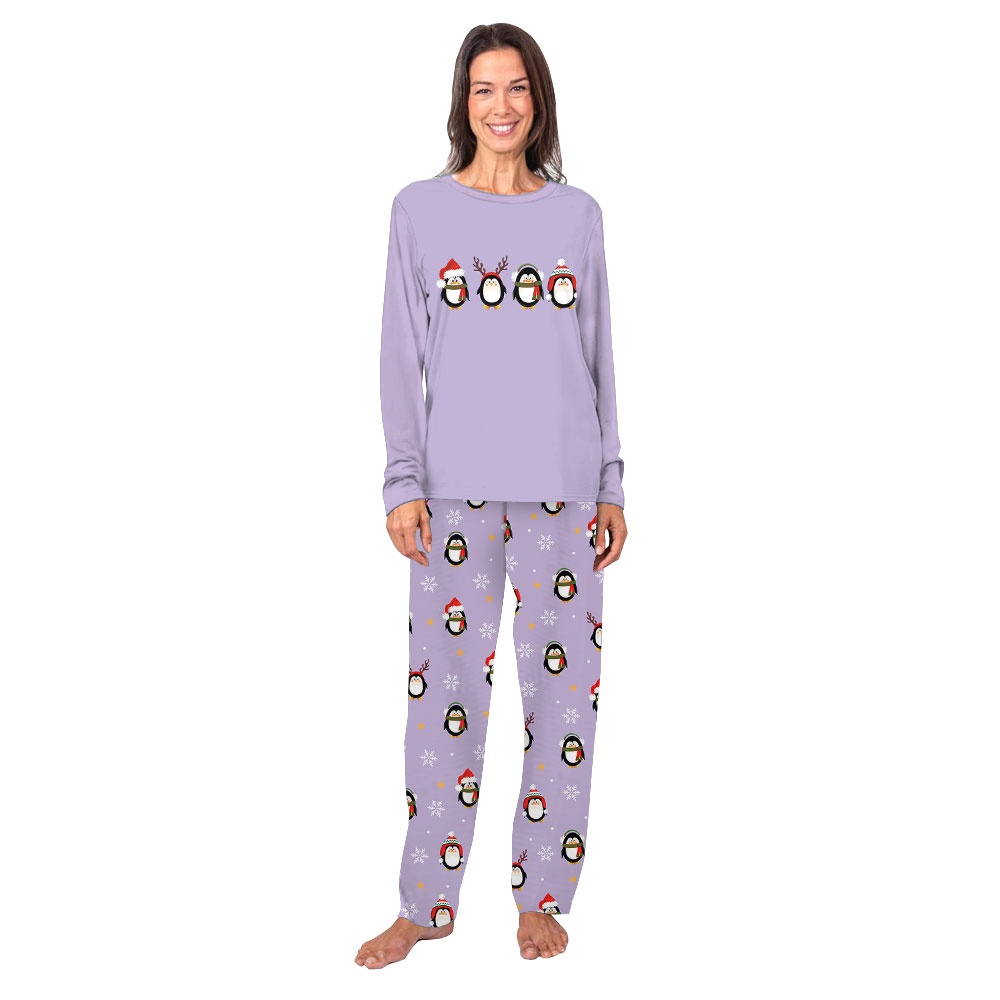 Unique Matching Family Christmas Penguin Pajamas Purple Unique Matching Family Christmas Penguin Pajamas Purple
