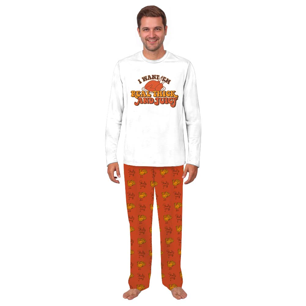 Real Thick And Juicy Turkey Family Thanksgiving Pajamas Real Thick And Juicy Turkey Family Thanksgiving Pajamas