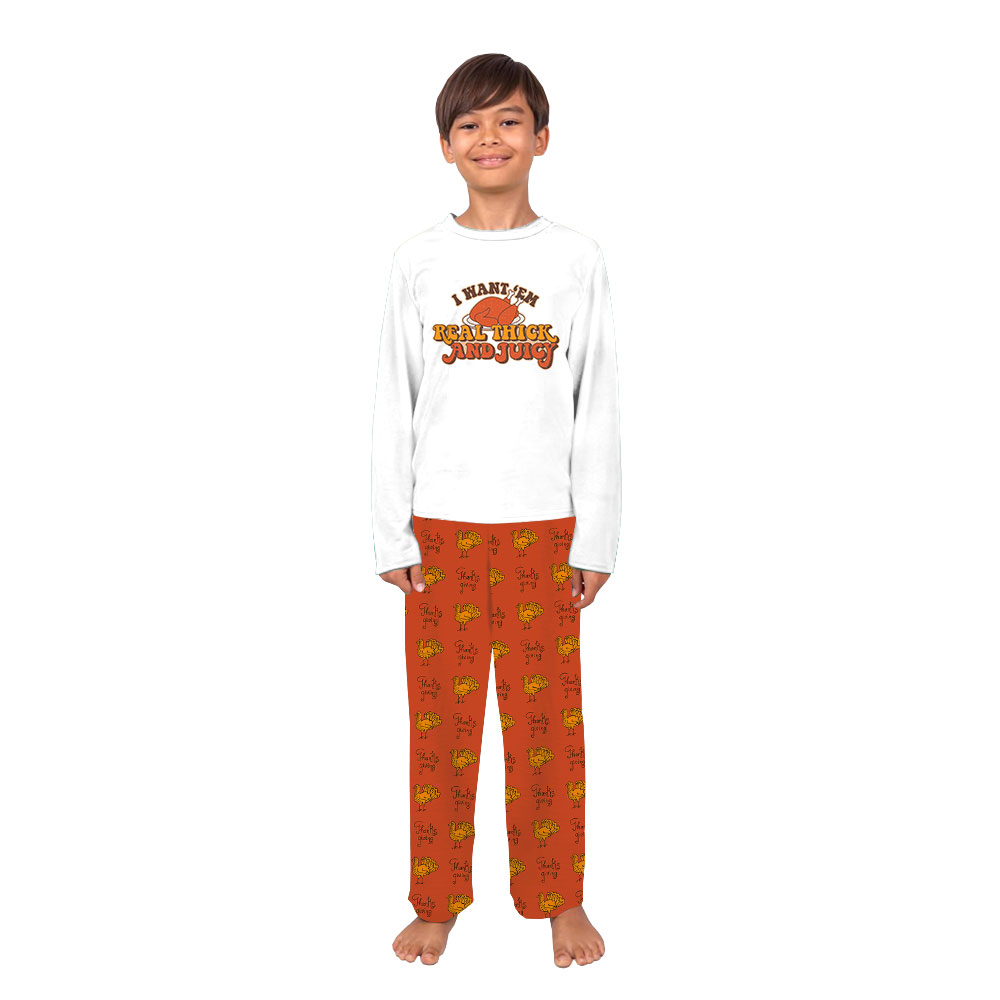 Real Thick And Juicy Turkey Family Thanksgiving Pajamas Real Thick And Juicy Turkey Family Thanksgiving Pajamas