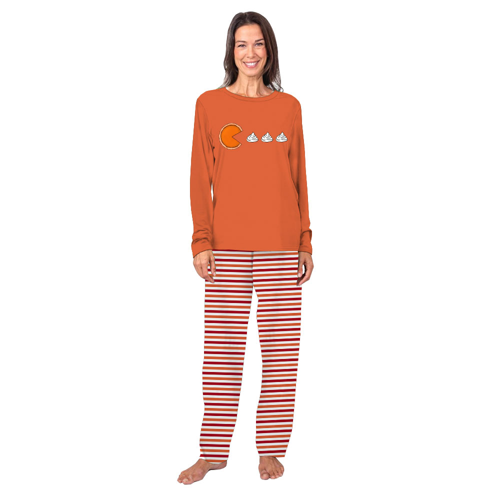 Pumpkin Pie Family Thanksgiving Jammies Orange Striped
