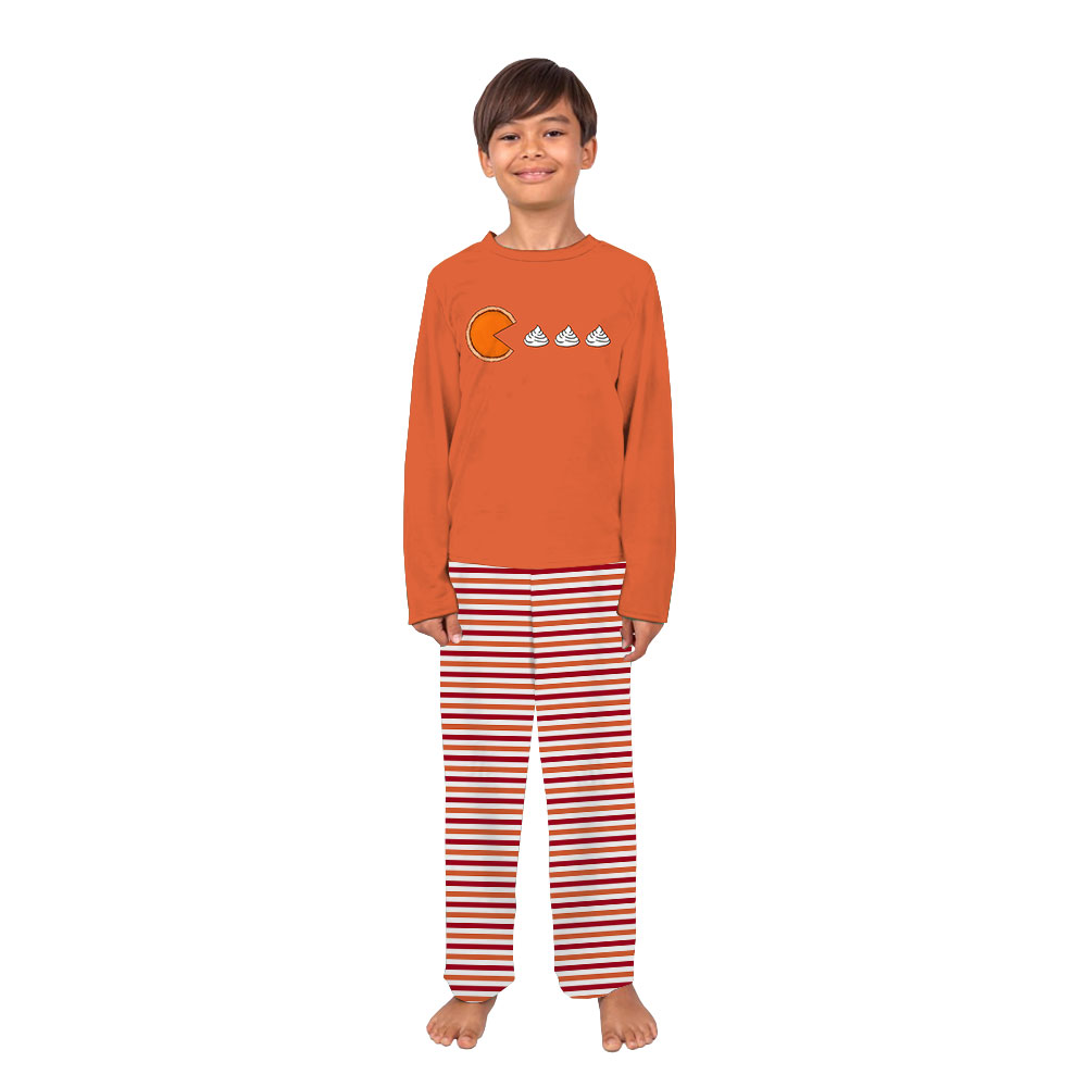 Pumpkin Pie Family Thanksgiving Jammies Orange Striped