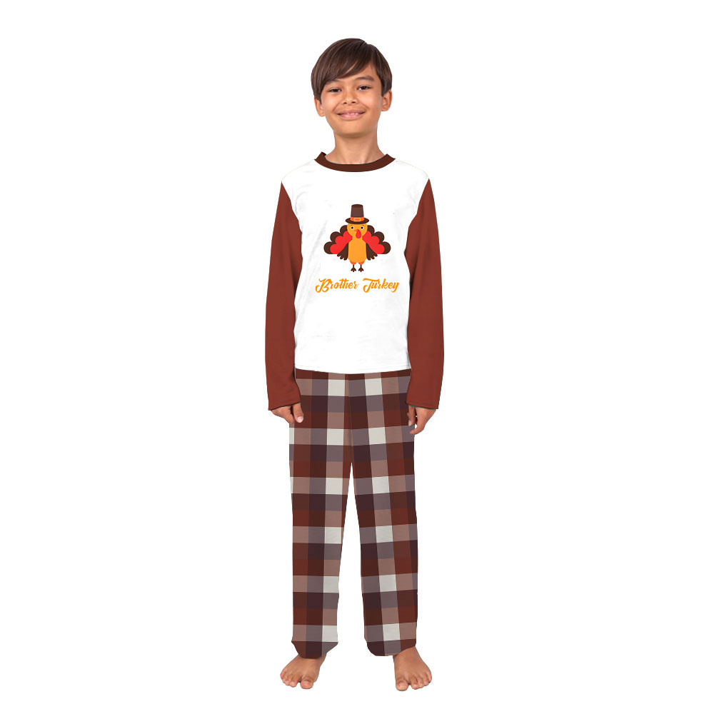 Customized Turkey Thanksgiving Jammies For Family Plaid Customized Turkey Thanksgiving Jammies For Family Plaid
