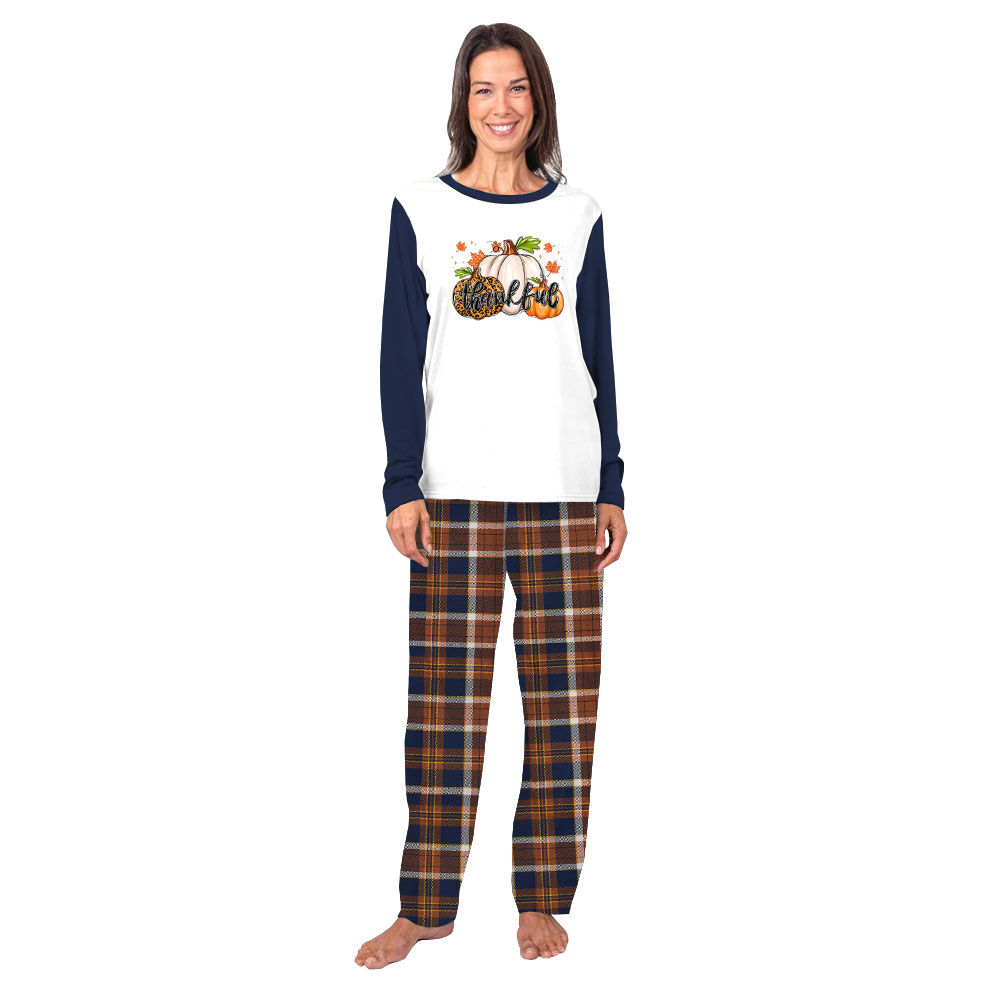 Matching Family Pumpkin Thankful Thanksgiving Pajamas Matching Family Pumpkin Thankful Thanksgiving Pajamas