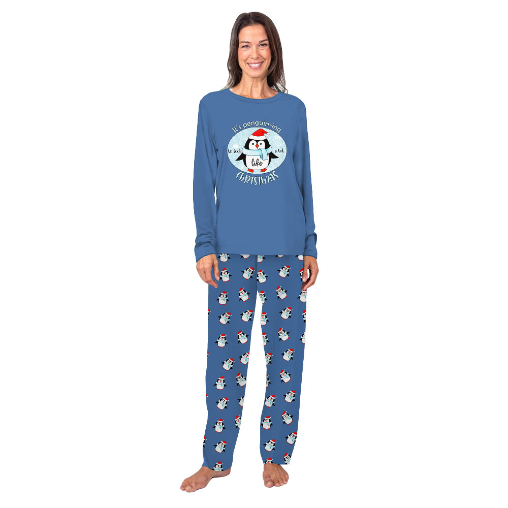 Penguin Family Sleepwear Christmas Blue