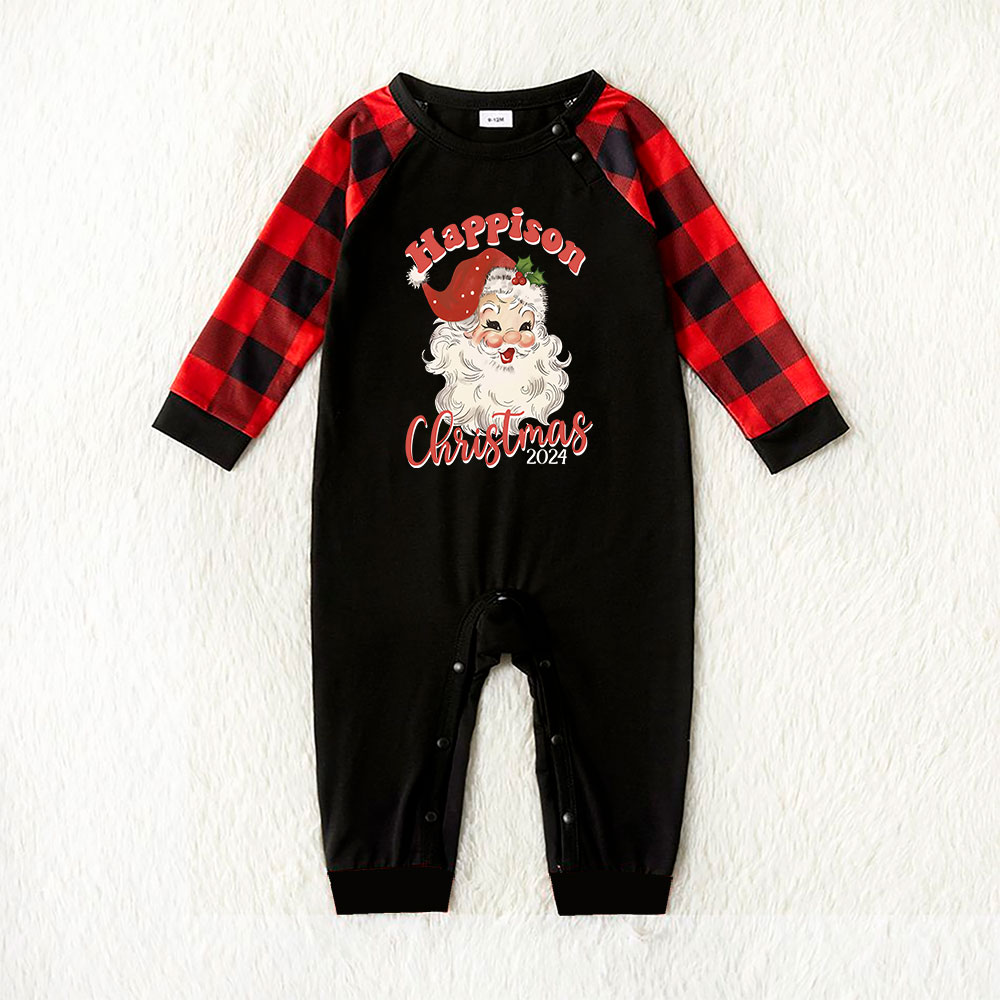 Vintage Santa Christmas Pajamas Black Red Buffalo Plaid Vintage Santa Christmas Pajamas Black Red Buffalo Plaid
