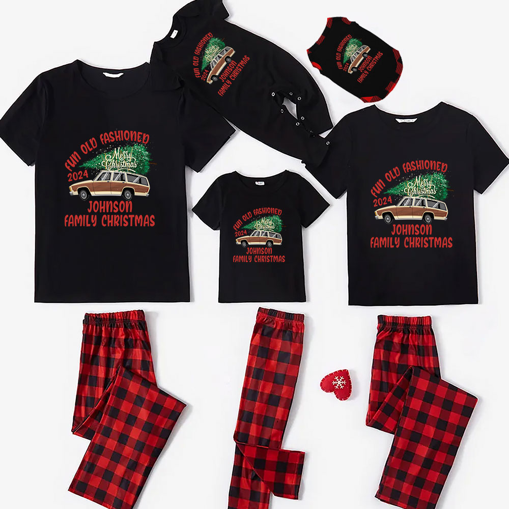 Customizable Truck With Christmas Tree Family Pjs Short Sleeves Customizable Truck With Christmas Tree Family Pjs Short Sleeves