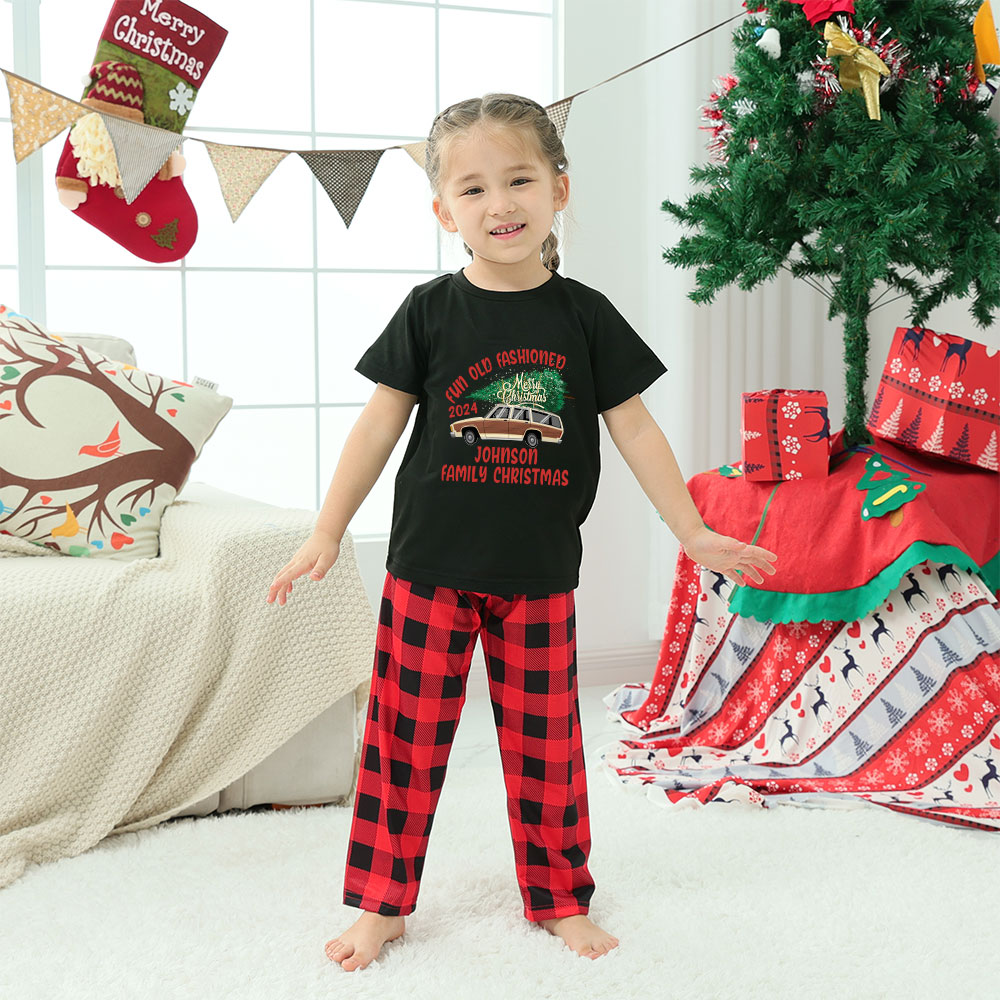 Customizable Truck With Christmas Tree Family Pjs Short Sleeves Customizable Truck With Christmas Tree Family Pjs Short Sleeves