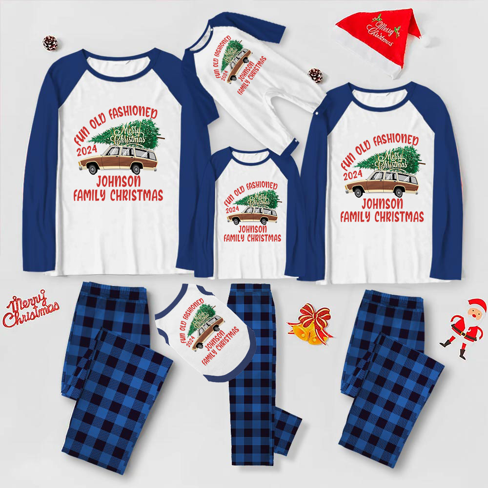 Custom Family Name Christmas Pajamas With Truck And Tree 2024 Custom Family Name Christmas Pajamas With Truck And Tree 2024