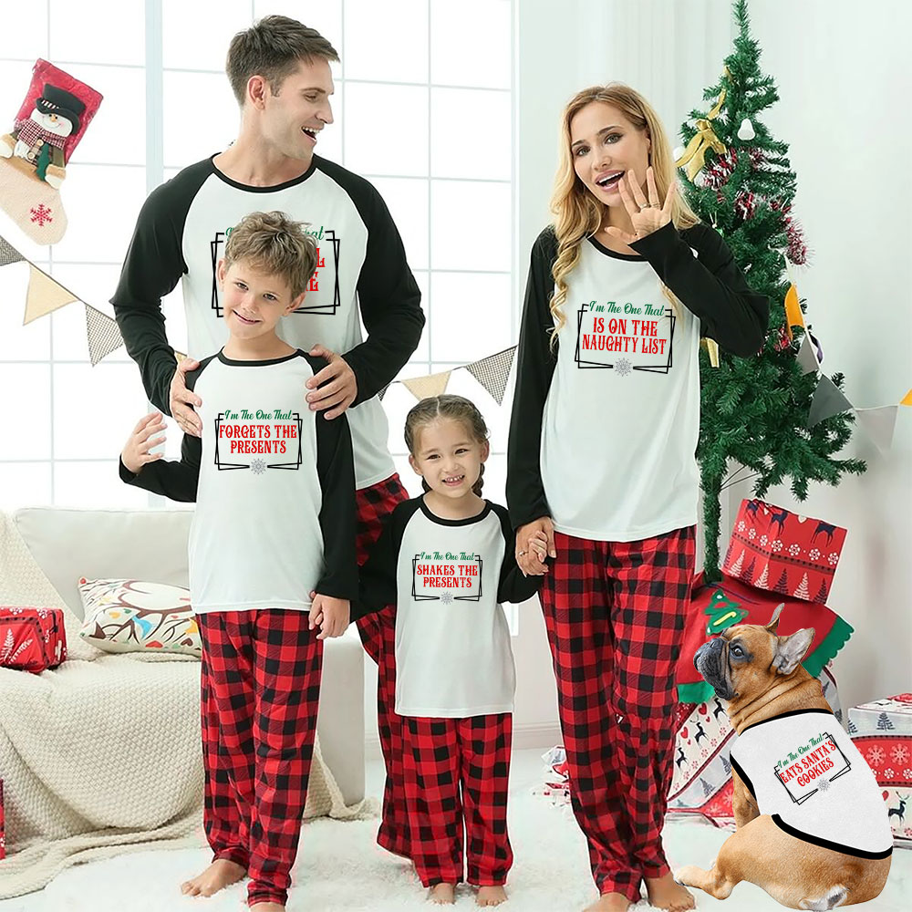 Customizable Family Xmas Pajamas Buffalo Plaid [29 Saying]